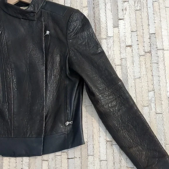 J Brand 100% Lamb Leather Biker Jacket - Picture 3 of 9